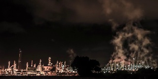 炼油厂夜景延时