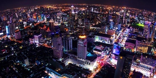 鸟瞰图曼谷在黄昏的泰国