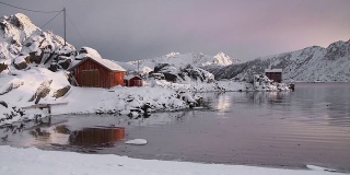 挪威罗浮敦的传统渔棚