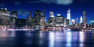 纽约曼哈顿夜晚时光流逝