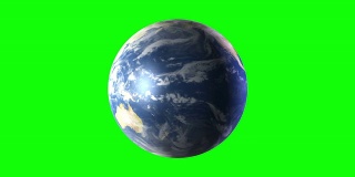 高清动画旋转地球在绿色屏幕BG