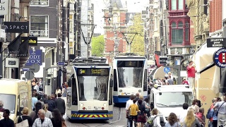 Leidsestraat购物街阿姆斯特丹市中心视频素材模板下载