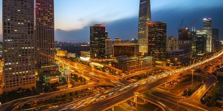 时光流逝——北京中央商务区建筑天际线，中国城市景观