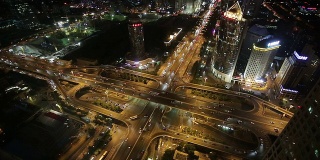 北京中央商务区夜桥交通