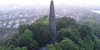 鸟瞰图天际线，城市景观和杭州宝塔