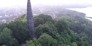 鸟瞰图天际线，城市景观和杭州宝塔