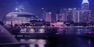 在新加坡城拥挤的游客