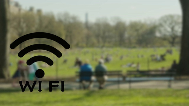 公园内闪烁Wifi热点无线技术