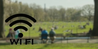 公园内闪烁Wifi热点无线技术
