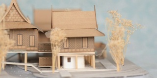侧视图:泰式房屋风格模型