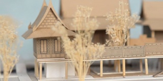 特写:泰国房子风格的模型