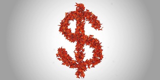 美元符号由橙色蝴蝶-阿尔法