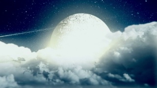 阴天夜里的月亮视频素材模板下载
