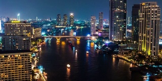 曼谷市中心天际线时间推移-潘拍摄