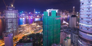 4K-timelapse:香港维多利亚港激光展