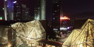 深圳现代建筑鸟瞰图和城市城市景观，实时。