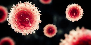 T细胞或病毒漂浮在红色区域