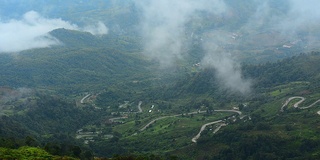 山,雾。/泰国碧差汶省公园府，雨季。