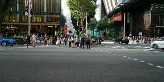 HD延时——新加坡乌节路上拥挤的人群