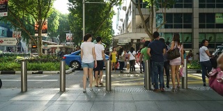 HD延时——新加坡乌节路上拥挤的人群