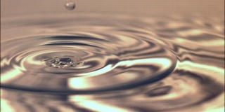 一滴水的慢动作水飞溅。