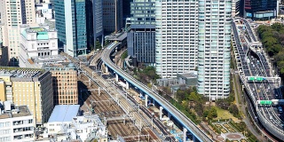 HD Time Lapse: Train in Minato-ku, Japan