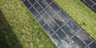 太阳能发电站空中俯瞰拍摄