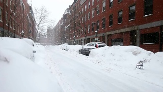 2015年波士顿暴雪。波士顿史上最大雪的冬天视频素材模板下载