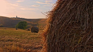 托斯卡纳农村的小麦秸秆包视频素材模板下载