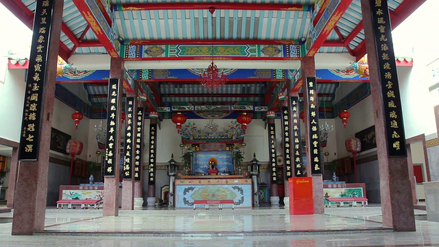 中国的神殿，向下倾斜