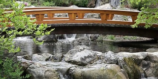 带桥的日式花园