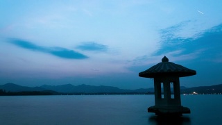 西湖风光与杭州日落，时光流逝视频素材模板下载