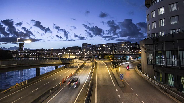 HD Time Lapse: Urban Road at Dusk