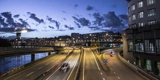 HD Time Lapse: Urban Road at Dusk