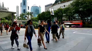 新加坡乌节路上的“延时”镜头挤满了人群视频素材模板下载