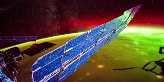 从国际空间站上看到地球上空的极光