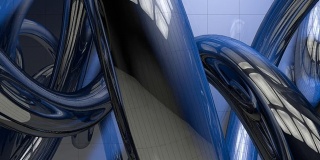 (循环)蓝色曲线抽象高清背景动画