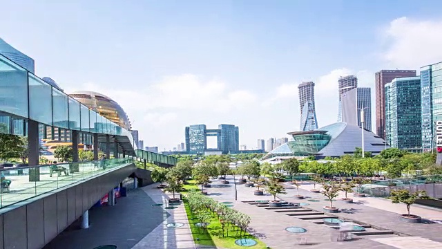 现代城市杭州的城市景观，时间弹性，超时空，4k