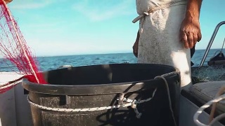 渔民在工作拉渔网视频素材模板下载