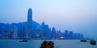时光流逝香港天际线城市