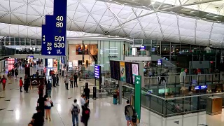 香港机场人满为患视频素材模板下载
