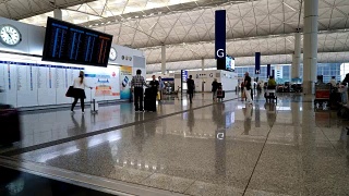 香港机场人满为患视频素材模板下载