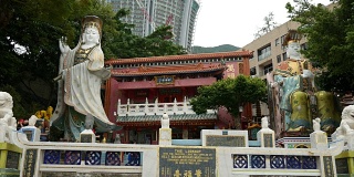 中国香港——2015年10月11日:位于浅水湾东南端的Kwum Yam道教圣地。-天后庙及浅水湾