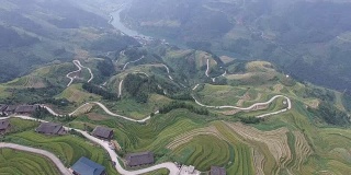 High-altitude aerial Rice paddy, Longsheng.Guilin,China