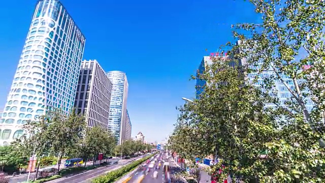 北京的街景和现代建筑