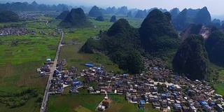 日落喀斯特地区，桂林，中国