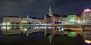 高清时间流逝:斯德哥尔摩老城天际线
