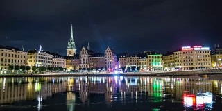 高清时间流逝:斯德哥尔摩夜景