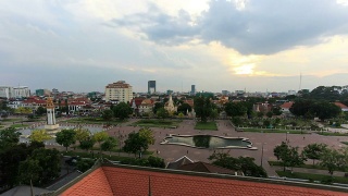 金边，柬埔寨，日落时的时光流逝视频素材模板下载
