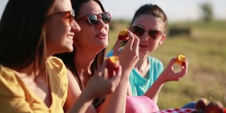Three woman on picnic